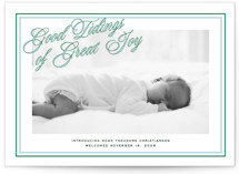 Joyous Classic Holiday Birth Announcements