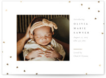 Heart Sprinkle Foil-Pressed Birth Announcements