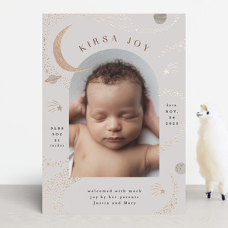 Galaxy Foil-Pressed Birth Announcements