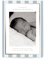 Modern Stripe Foil-Pressed Birth Announcements