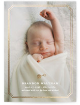 Bevelled Foil-Pressed Birth Announcements