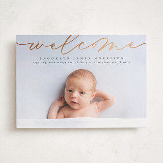 Welcome Ribbon Foil-Pressed Birth Announcements