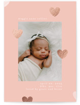 Cute hearts Foil-Pressed Birth Announcements