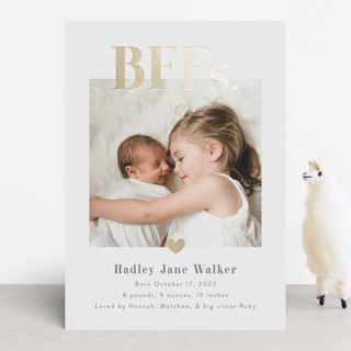 BFFs Foil-Pressed Birth Announcements