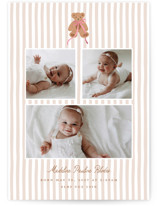 Teddy Bear Stripes Foil-Pressed Birth Announcements