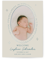 Doodle Frame Foil-Pressed Birth Announcements