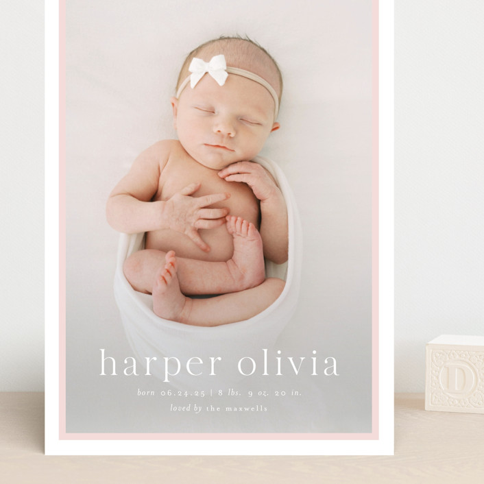 Portraiture Grand Birth Announcements by Alexandra Cohn | Minted