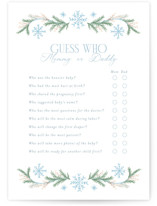 Winter Frame Baby Shower Game Cards
