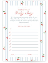 Cherry Sweet Stripe Baby Shower Game Cards
