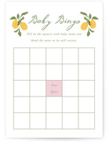 Lemon and Ribbon Baby Shower Game Cards