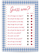 Love Bug Baby Shower Game Cards