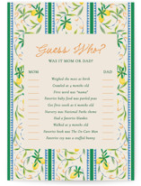 Petit Lemon Baby Shower Game Cards