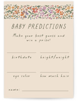 Wildflowers Baby Shower Game Cards