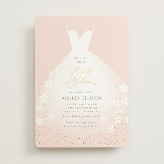 Wedding Dress Foil-Pressed Bridal Shower Invitations