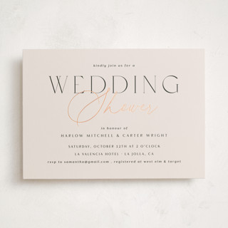Simple Classic Foil-Pressed Bridal Shower Invitations