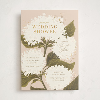 Hydrangea Foil-Pressed Bridal Shower Invitations