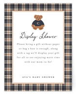 Teddy Bear Monogram Baby Shower Insert Cards