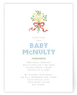 Cross-Stitched Sampler Baby Shower Insert Cards