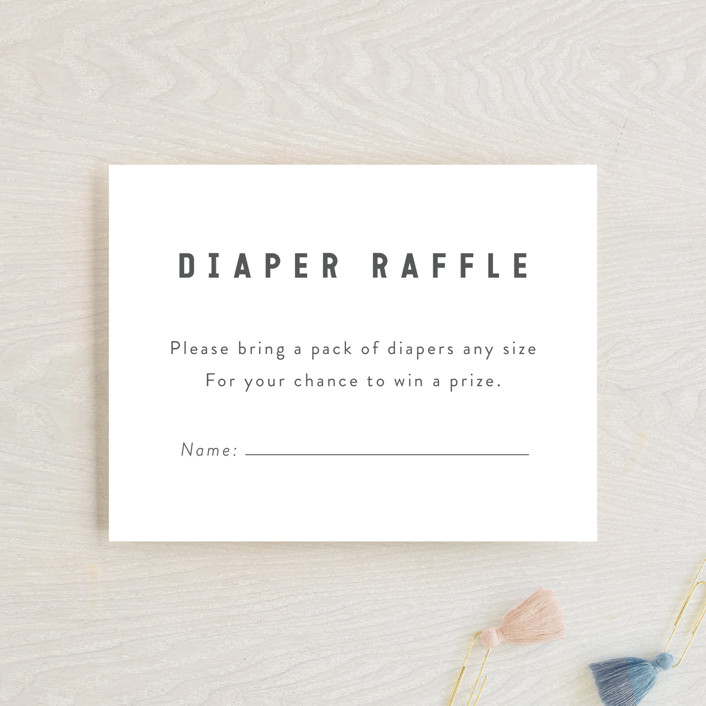 Modern Diaper Raffle Baby Shower Insert Cards by Minted | Minted