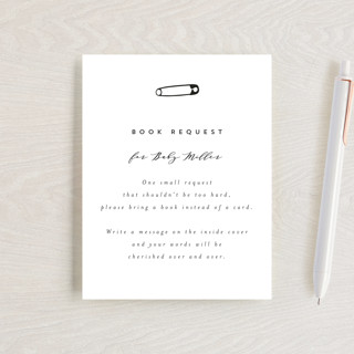 Minimal Safety Pin Baby Shower Insert Cards