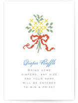 Cross-Stitched Sampler Mini Baby Shower Insert Cards