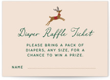Winter Deer Carousel Mini Baby Shower Insert Cards