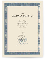 Cottage Core Dog with Watering Can of Flowers Mini Baby Shower Insert Cards