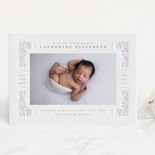 Sweet border Letterpress Birth Announcements