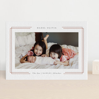 Elegant frame Letterpress Birth Announcements
