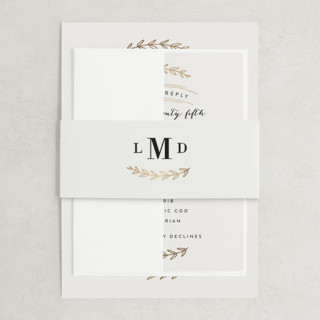 Elegant Announcement Foil-Pressed Belly Bands