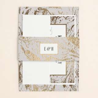 Modern Marble Foil-Pressed Belly Bands