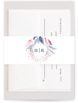 Monogrammed watercolor floral Foil-Pressed Belly Bands