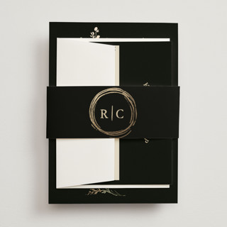 Monogrammed Floral Foil-Pressed Belly Bands