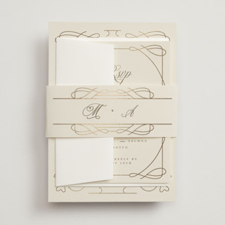 Simple Art Nouveau Foil-Pressed Belly Bands