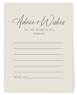 Modern Script Bridal Shower Insert Cards