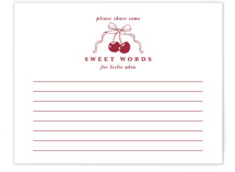 Classic Cherries Bridal Shower Insert Cards