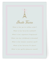 Ooh La La Bridal Shower Insert Cards