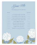 Hydrangea bow bouquets Bridal Shower Insert Cards