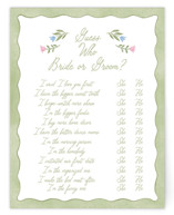 Folk Garden Bridal Shower Insert Cards