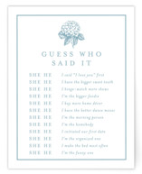 Hydrangea bloom Bridal Shower Insert Cards