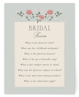 Parisian Roses Bridal Shower Insert Cards