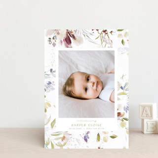 Summer Flora Birth Announcement Petite Cards