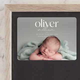 Elegant Intro Birth Announcement Magnets