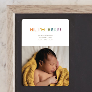 Colorful Hello Birth Announcement Magnets