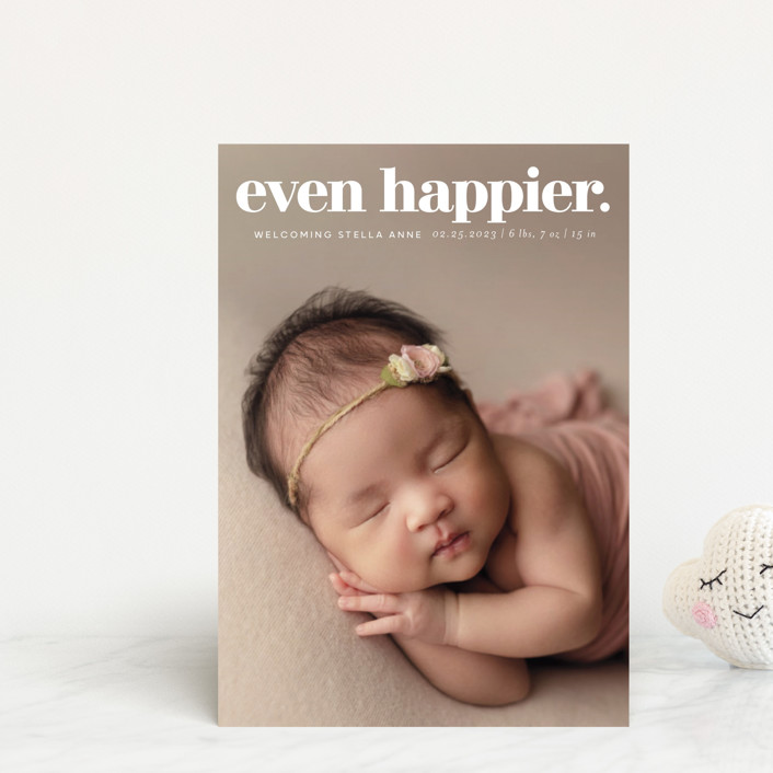 even merrier. Birth Announcement Postcards by Lori Wemple | Minted