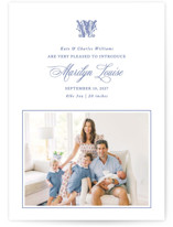 Baby's First Monogram Birth Announcement Photo Mount Cards