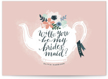 Teapot Flower Bridesmaid Cards
