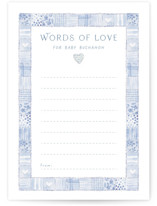 Soft Quilt Baby Shower Activity Cards