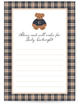 Teddy Bear Monogram Baby Shower Activity Cards