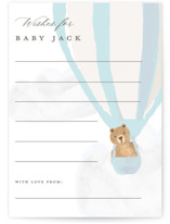 Hot Air Balloon Bear Baby Shower Activity Cards